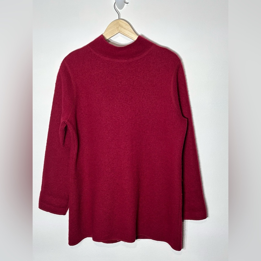 Deep Red -Cardigan Sweater/CAR COAT Size L- GREAT FOR HOLIDAYS-holiday-core - Picture 5 of 12